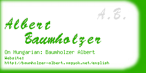 albert baumholzer business card